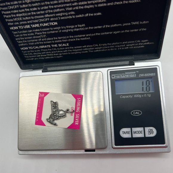 New York Map Shape Bracelet Charm Vintage Forte Sterling Silver NWT NOS - Picture 4 of 4